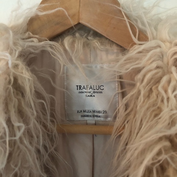 Blush faux fur Zara jacket, size M - Picture 4 of 4